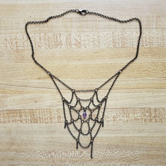 spiderweb necklace (16″)