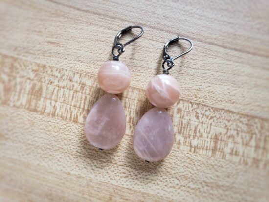 peach moondrop earrings