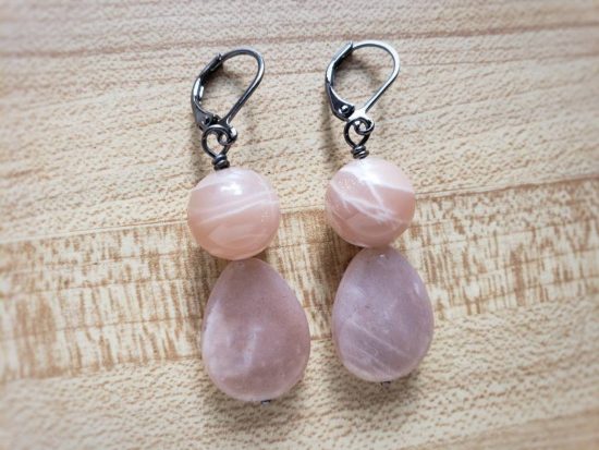 peach moondrop earrings - Image 5