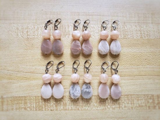 peach moondrop earrings - Image 2