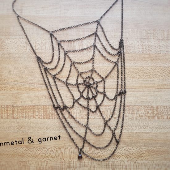 spiral spiderweb necklace