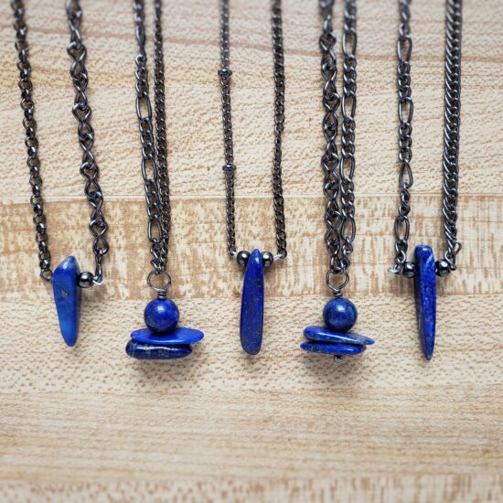 asymmetrical lapis lazuli pendant