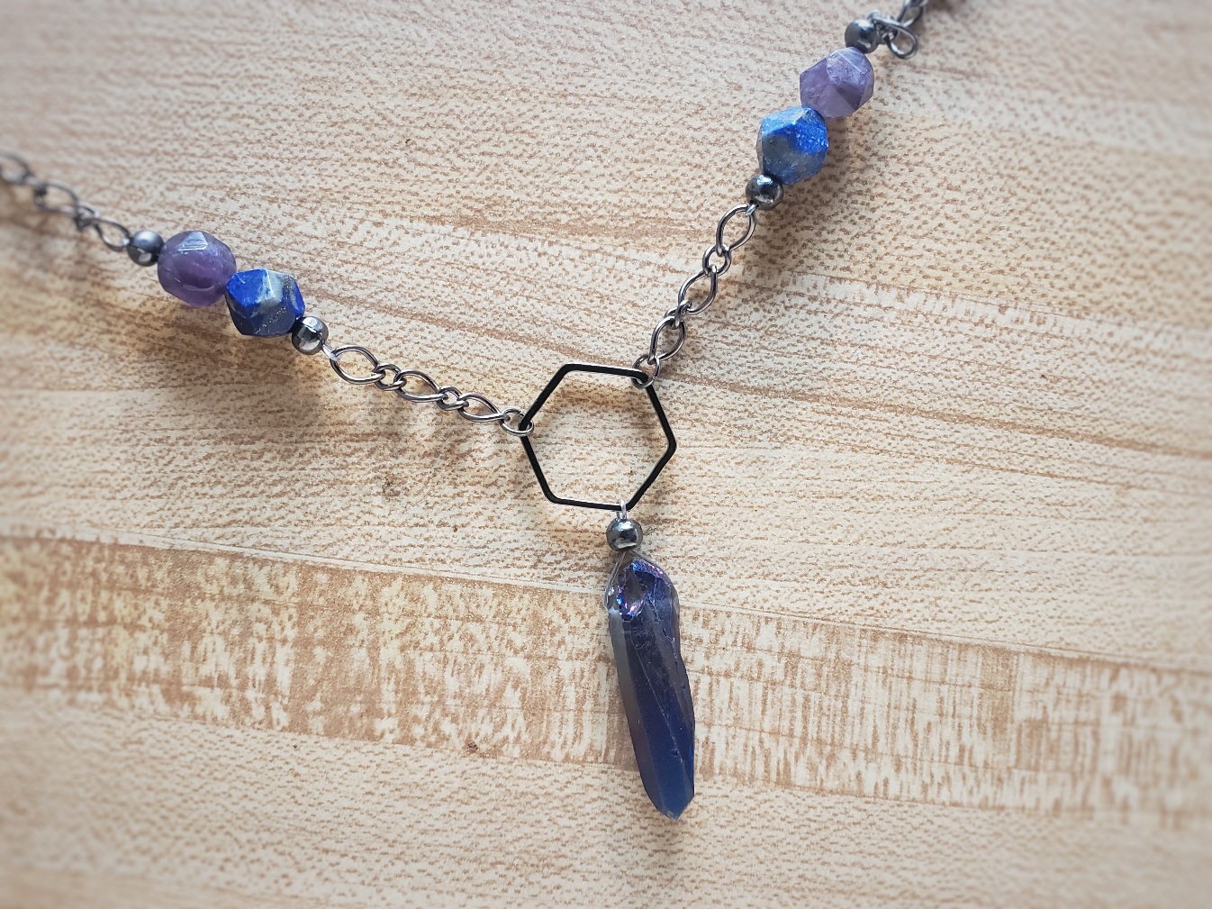 lapis lazuli and amethyst necklace