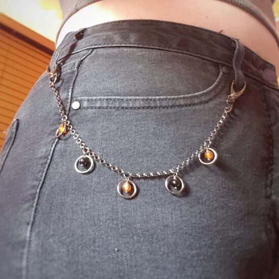 gemstone o ring belt loop chain