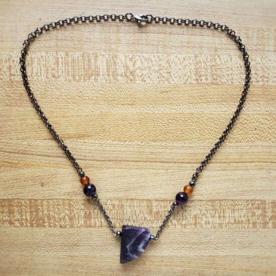 amethyst slab & carnelian necklace
