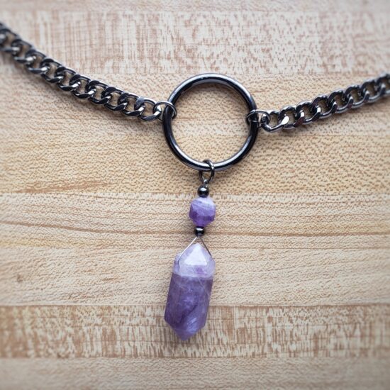 double amethyst point o ring choker