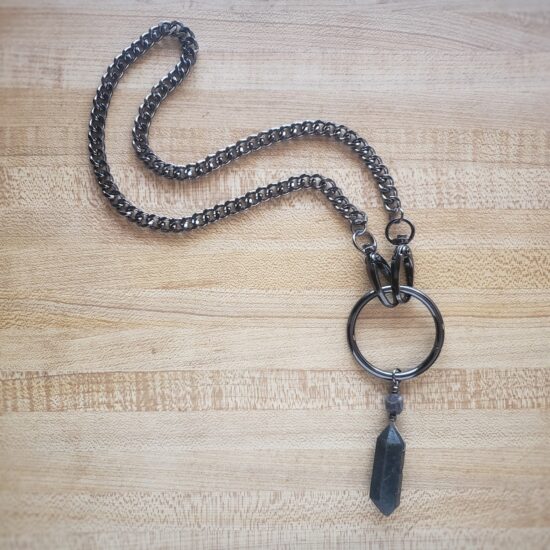o ring necklace with labradorite