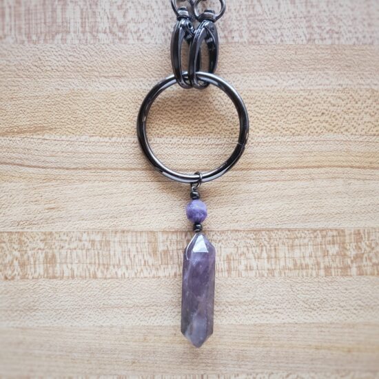 o ring necklace with amethyst