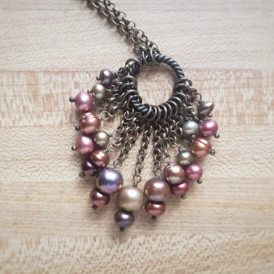 freshwater pearl cluster pendant