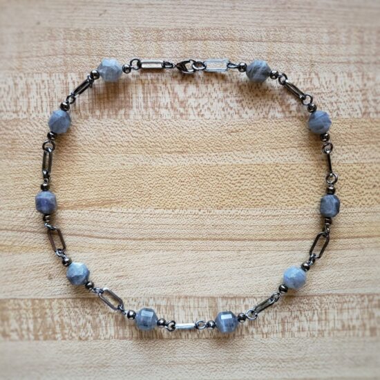 labradorite paperclip chain choker (15.5″)