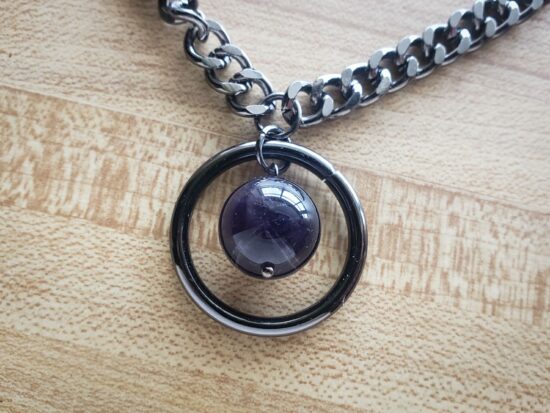 personal collection - o ring choker with amethyst (14.25")