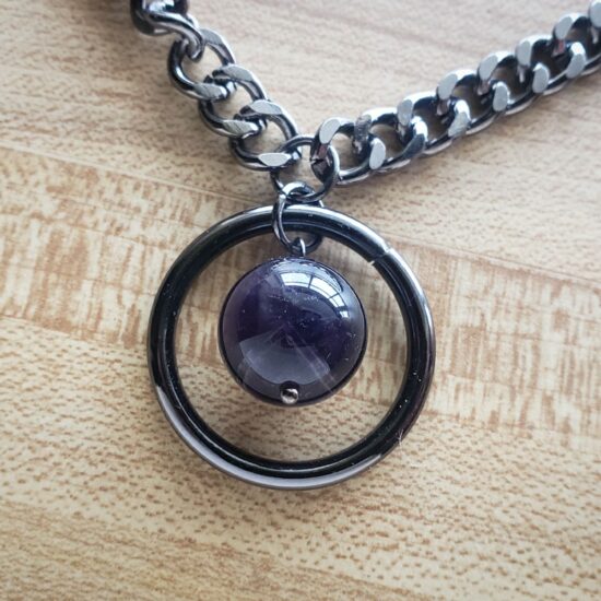 personal collection – o ring choker with amethyst (14.25″)