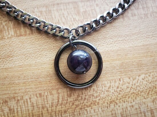 personal collection - o ring choker with amethyst (14.25") - Image 6
