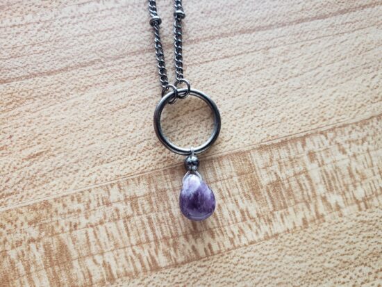 personal collection - dainty amethyst teardrop pendant (17") - Image 5