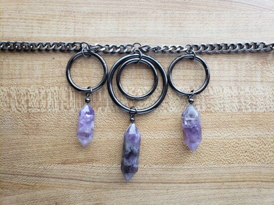 triple amethyst point o ring choker (14 3/4") - Image 5