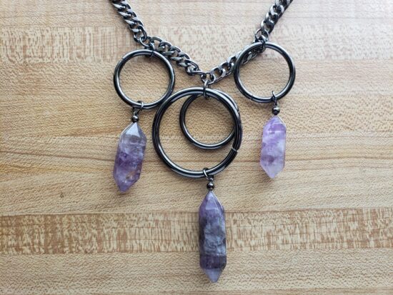 triple amethyst point o ring choker (14 3/4") - Image 6