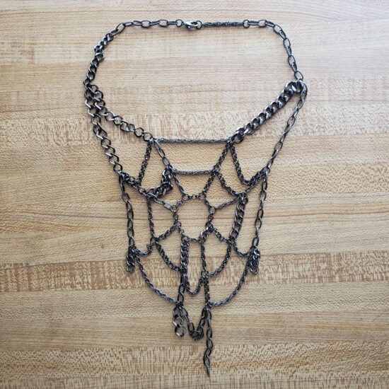 scrap chain spiderweb choker (15.5″)