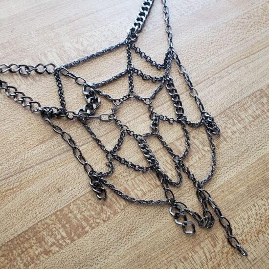 scrap chain spiderweb choker (15.5″)